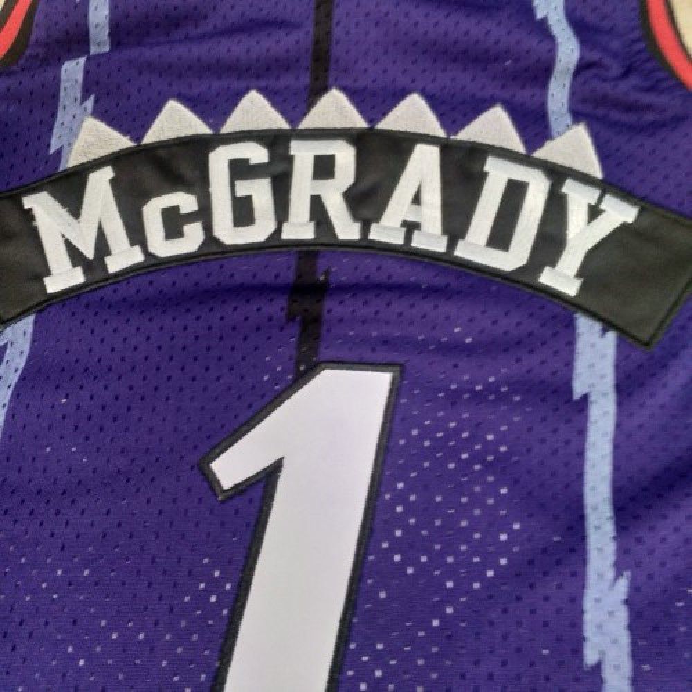 Men's Toronto Raptors Tracy McGrady #1 Throwback Purple 98-99 Hardwood Classics Jersey-Pro Kit Vault | Brand New 26/27 Sports Jerseys